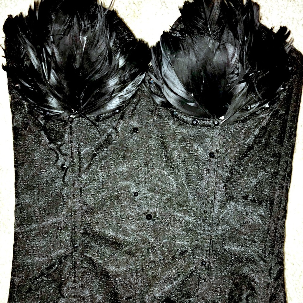 🖤 Dark Angel Bustier Feather Costume 32