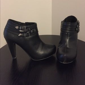 G by Guess black leather ankle boots