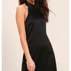 Lulus Satin Halter Swing Dress