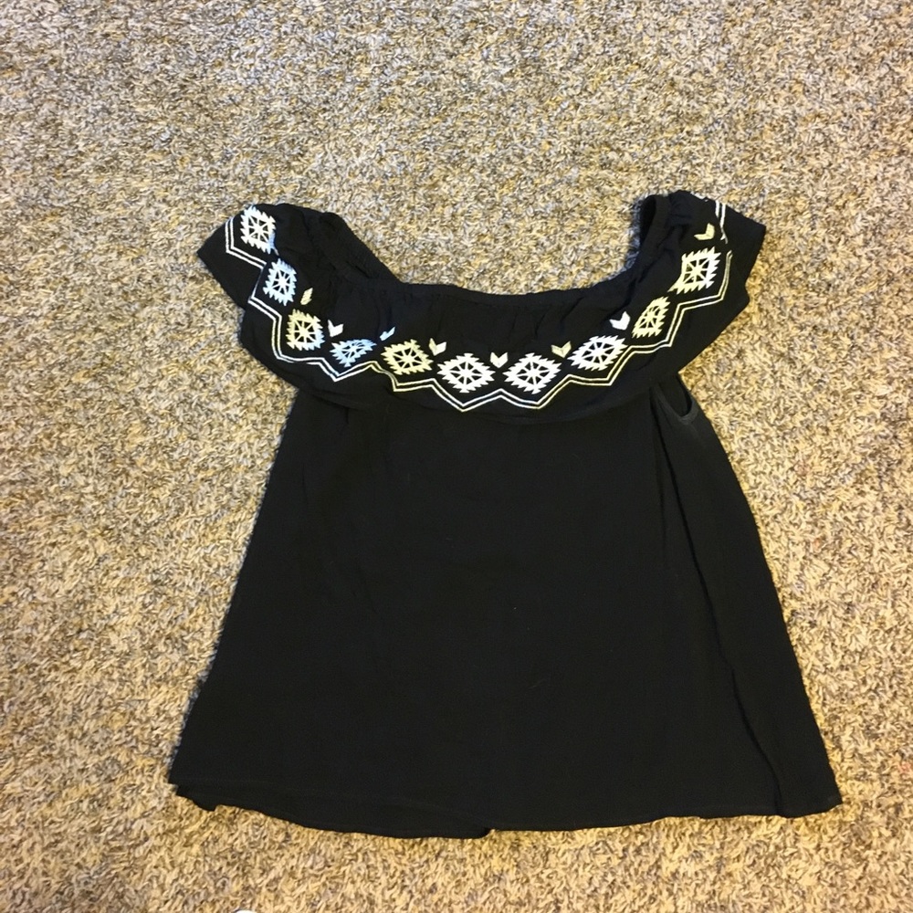 Embroidered Off the Shoulder Top