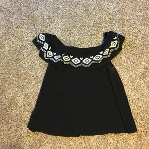 Embroidered Off the Shoulder Top