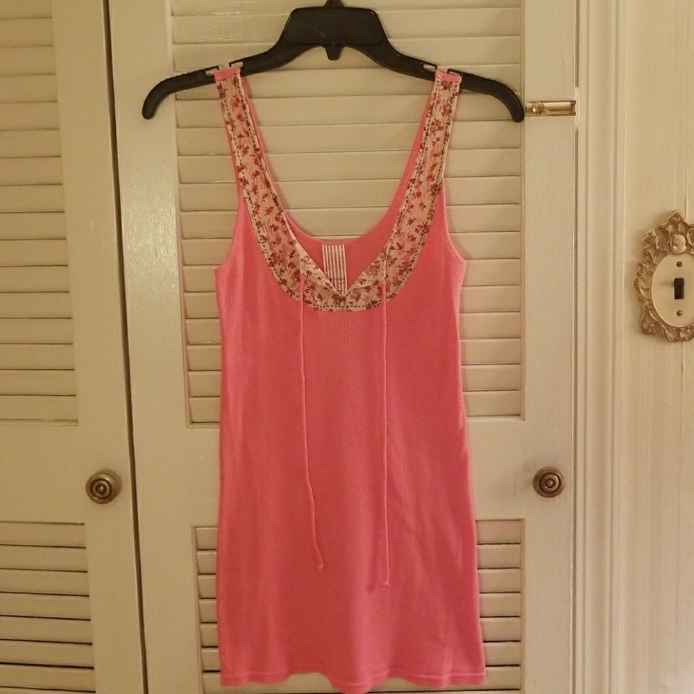 Free People Lace Embroidered Tank NWOT