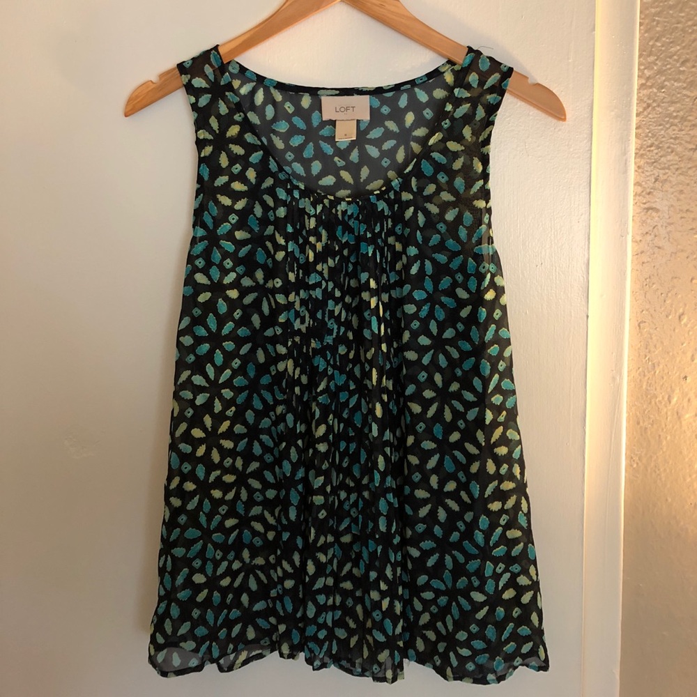 LOFT Small pattern blouse blue/green/black