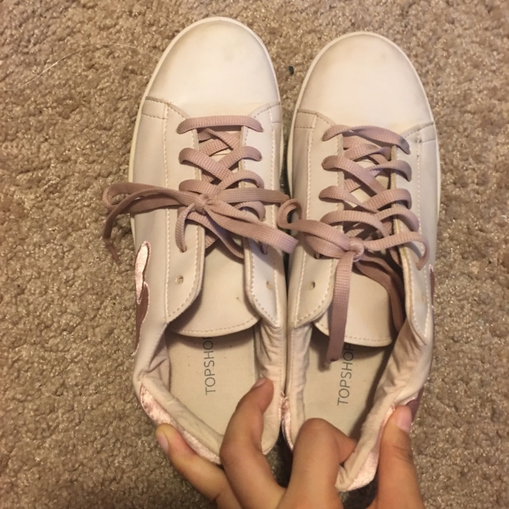TopShop nude pink heart platforms