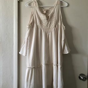 White open shoulder dress