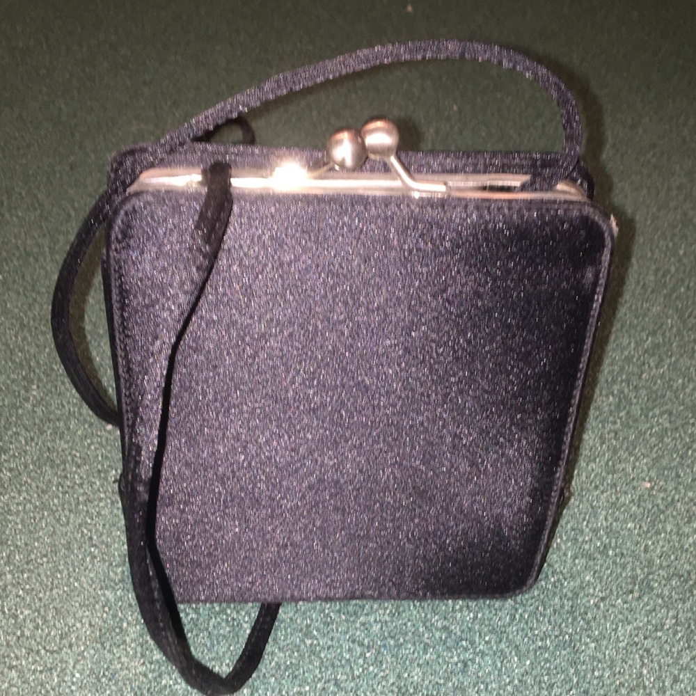 Johnny Farah black satin evening hand bag