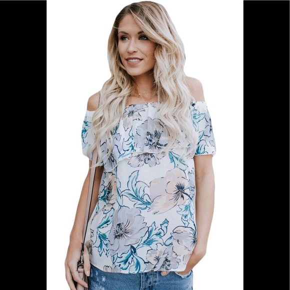 ‼️Last One‼️🍂Floral Off Shoulder Top🍂 - Picture 4 of 4