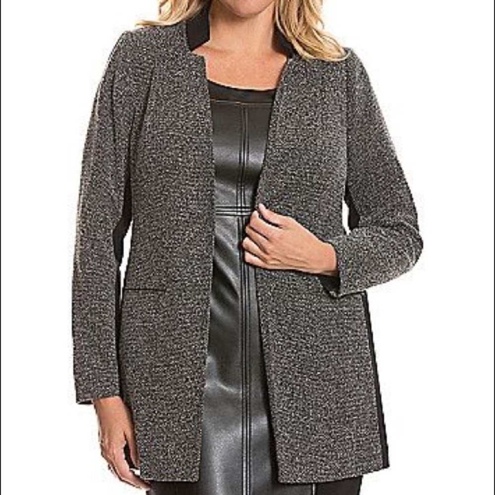 Lane Bryant Tweed and Ponte Trench Coat Jacket