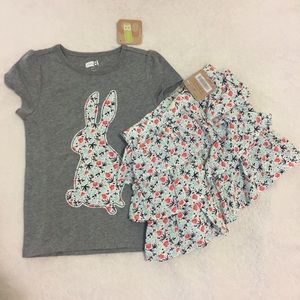 Shirt Skirt Set - T- Shirt & Skirt with Ruffles