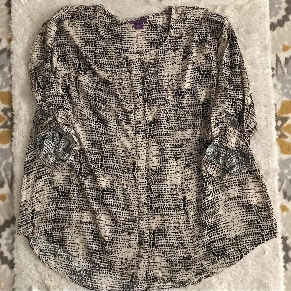 Beverly drive Button Down 3/4 Sleeve blouse 3X