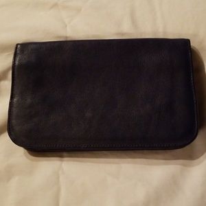 Levenger blue buttery soft leather wallet /clutch