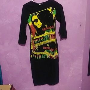 Reggae black maxi dress fitted to the t
