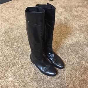 Knee high black leather Nine West boots