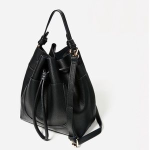 Chic Zara Black Bucket Bag!