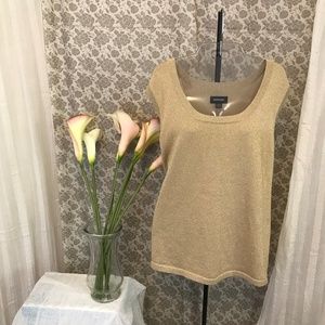 Avenue Metallic Gold Sleeveless Dressy Career Tank