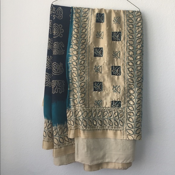 Bandhani print Indian Bollywood Sari - Picture 2 of 5