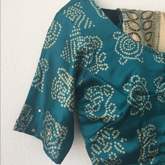 Bandhani print Indian Bollywood Sari - Picture 5 of 5