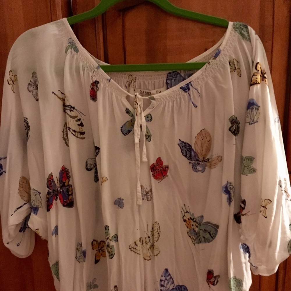 Old Navy brand butterfly scoop neck top