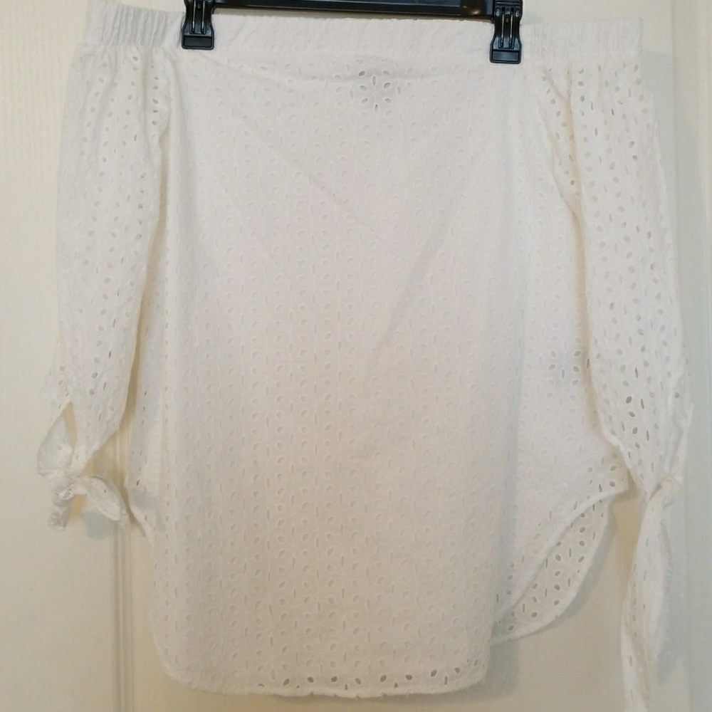 Off the shoulder white top