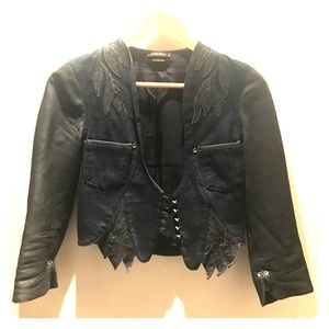 Diesel leather/denim jacket