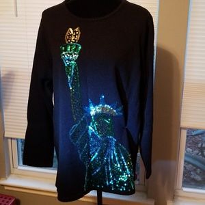 Quacker Factory Statue of Liberty Tunic Sweater
