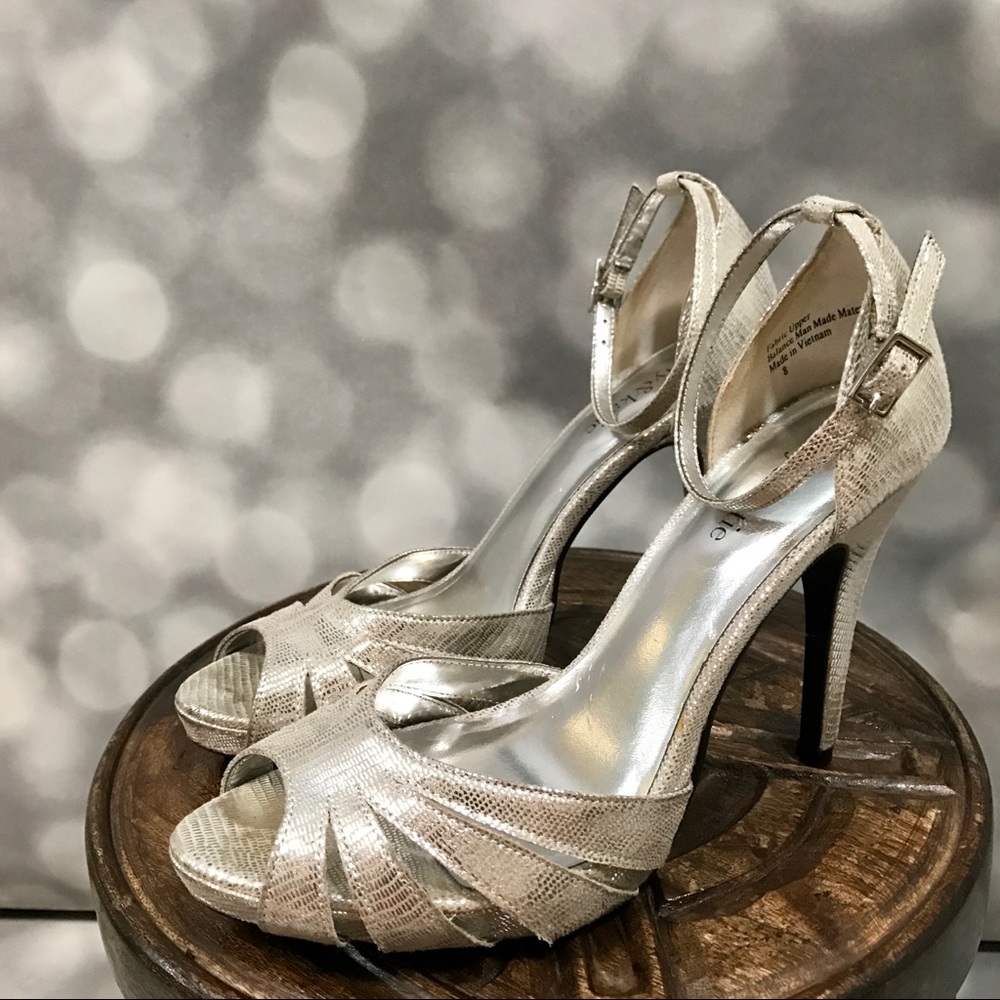 Kelly and Katie silver dress shoes.