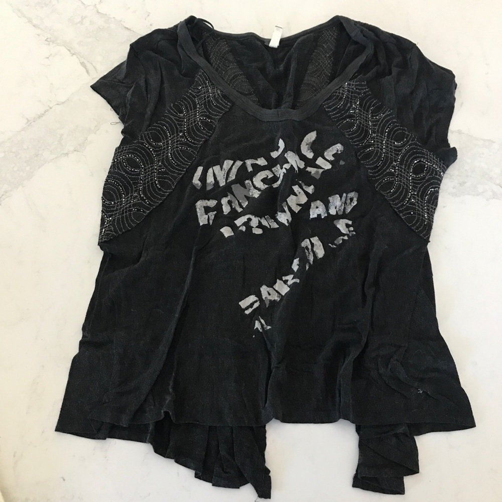 Free People Split Back Graphic Tee