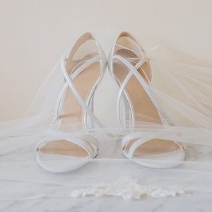 Stuart Weitzman White Open Toe Heel