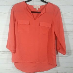 Monteau Coral Pink Blouse Size S