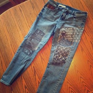 Anthropologie Hyphen Pilcro embellished crop jeans