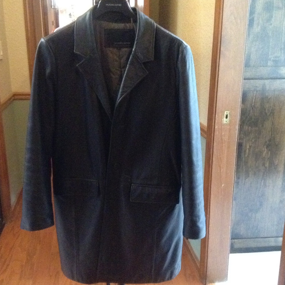Black leather coat