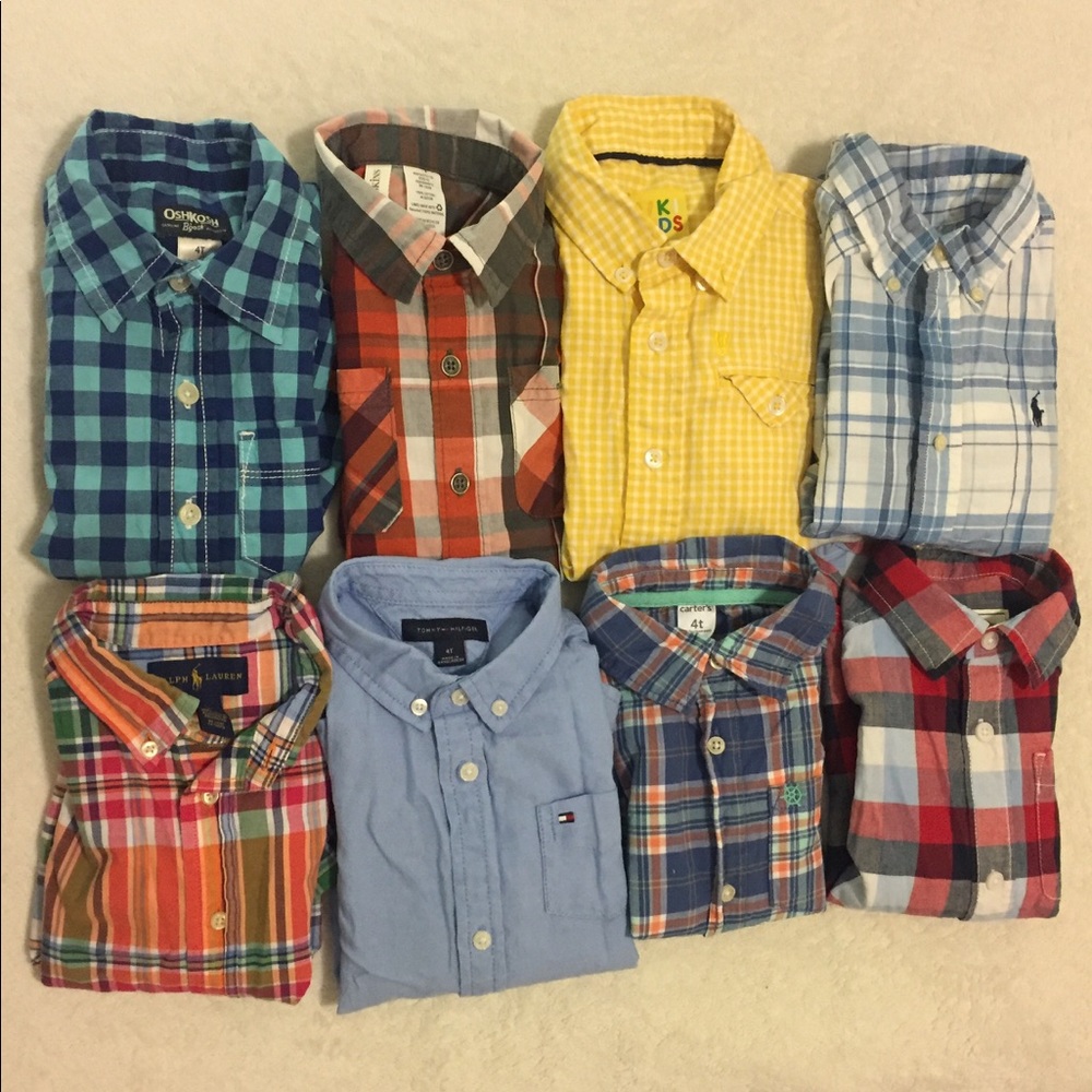 Bundle Kids Buttoned Shirts / Long & Short Sleeve