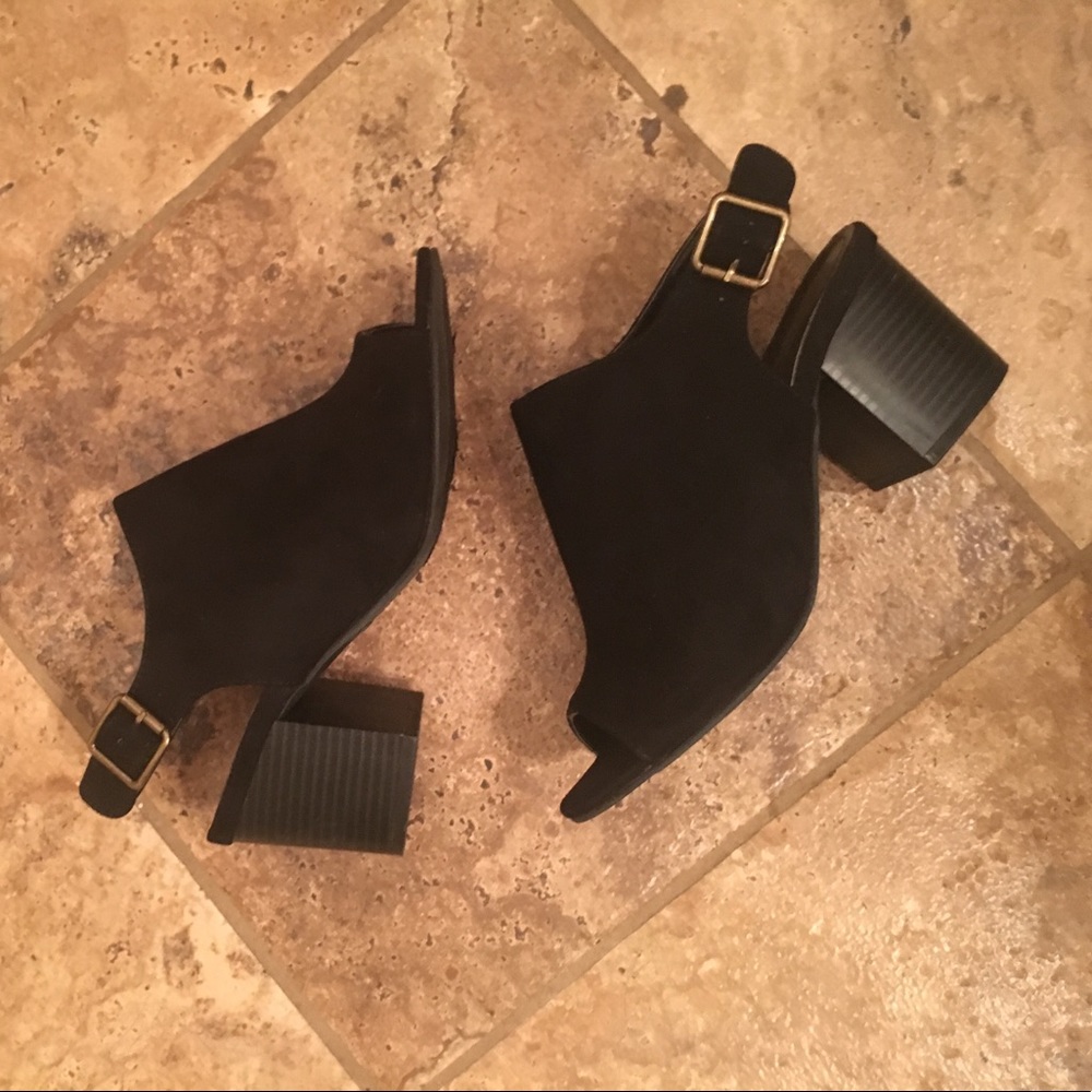 Bamboo peep toe heels