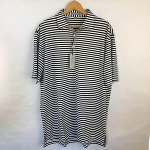 NWT Peter Millar Black & White striped Polo