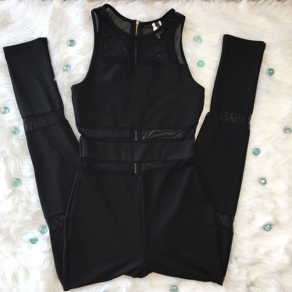 *SOLD* Sheer Inset Jumpsuit - Picture 3 of 6