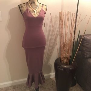 Mauve Fishtail Bodycon dress