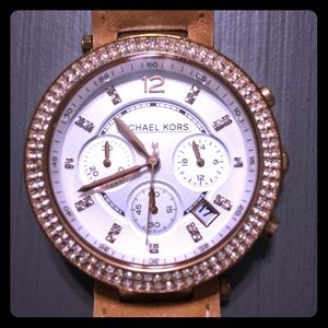 Genuine Leather Michael Kors with pave crystals!!