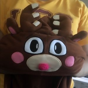 Rudolph pajama onesie