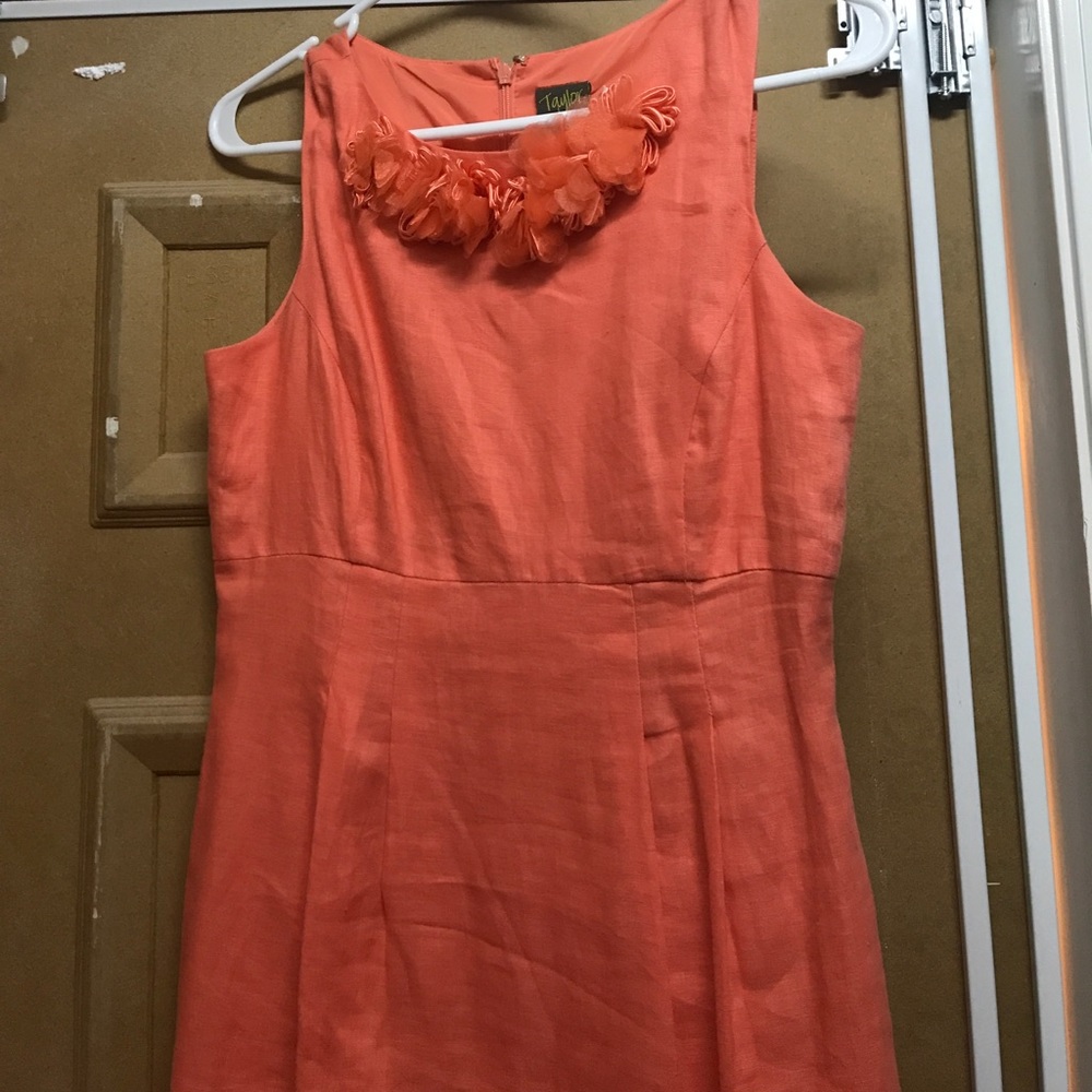 Peach linen dress