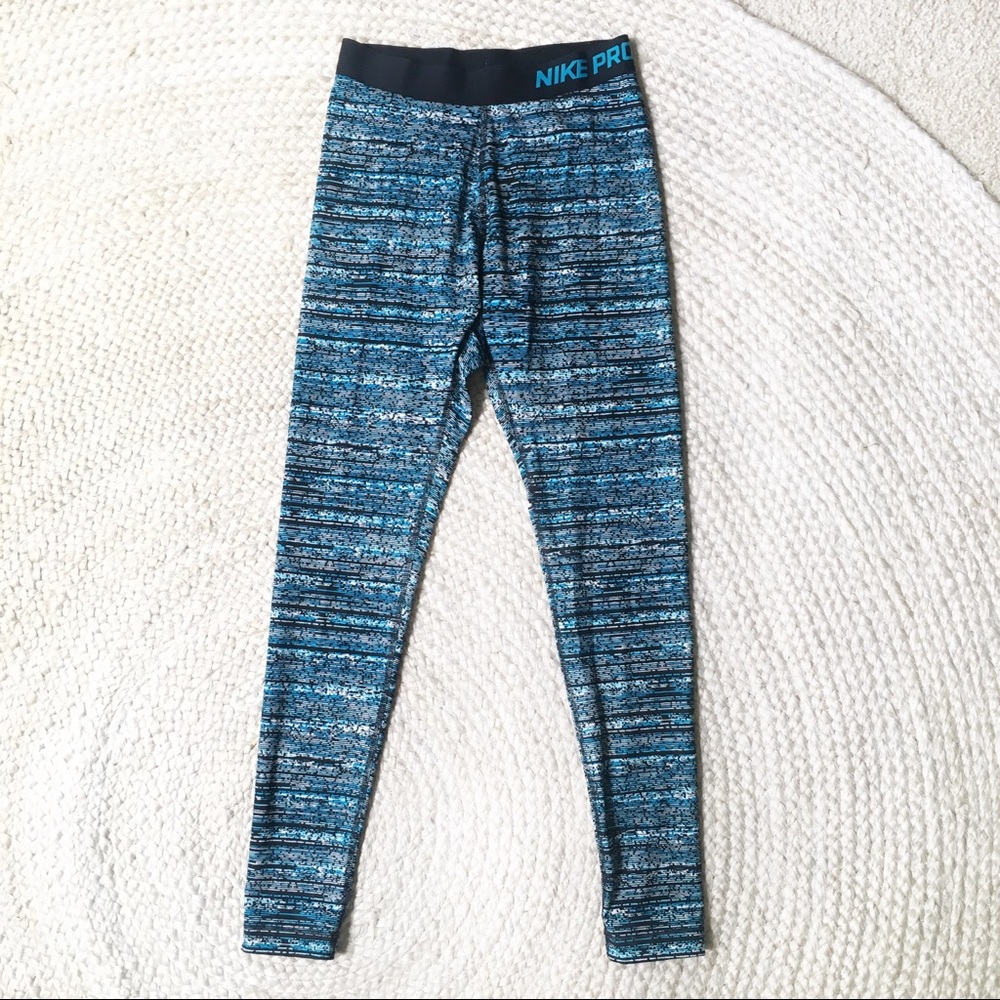NIKE Pro Hyperwarm Tights Leggings Blue 