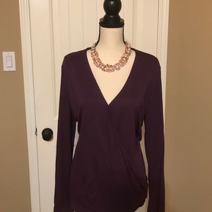 Gap, long sleeve, cross over, tee