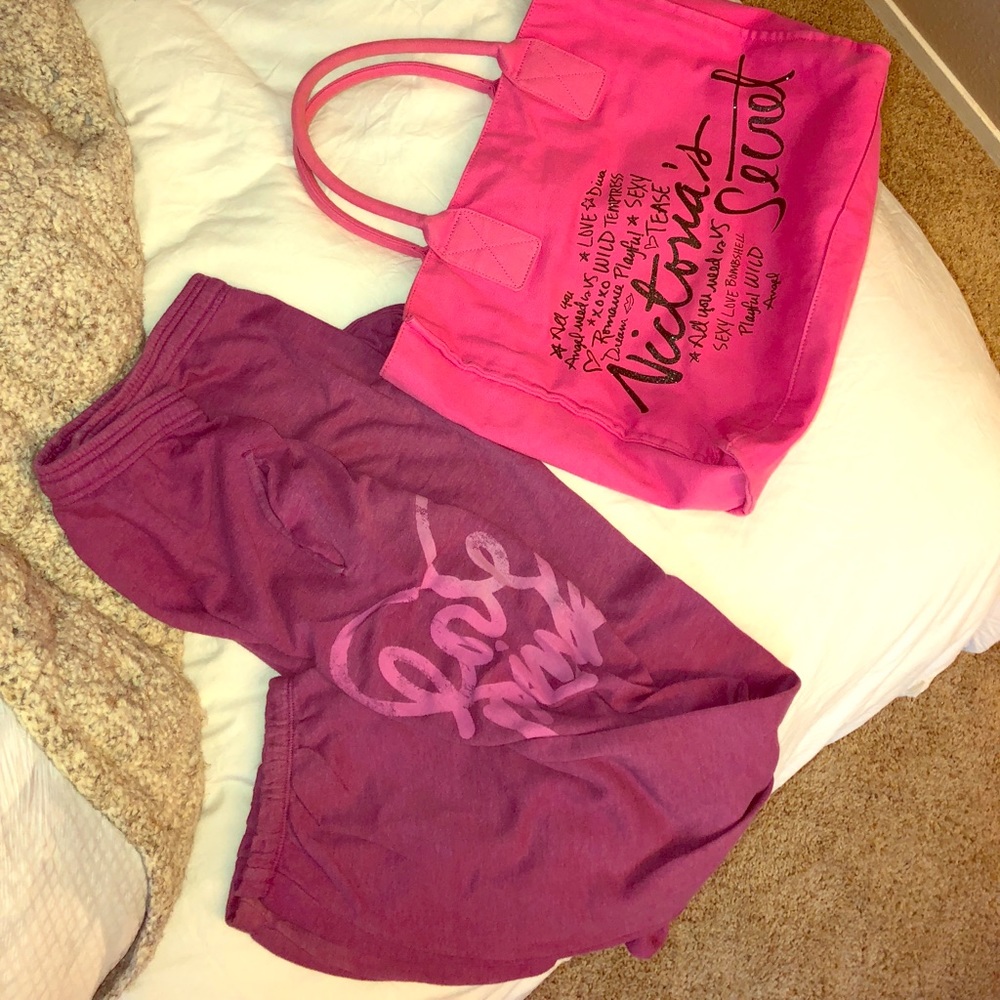 VS travel tote and sweats BUNDLE