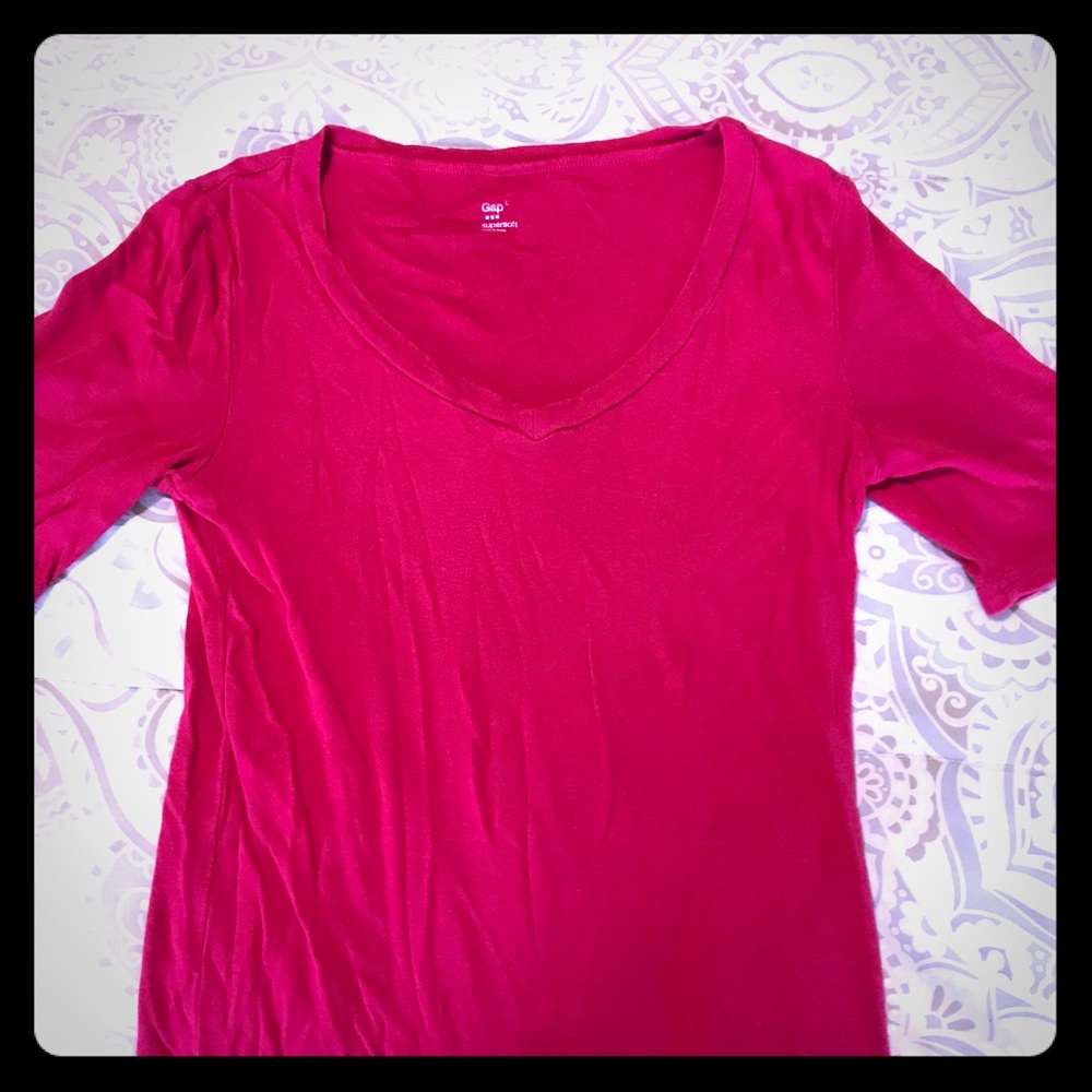 Hot pink 3/4 sleeve t-shirt