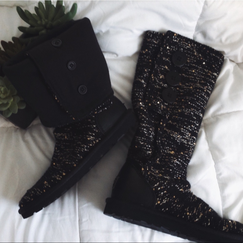 BLACK AND GOLD UGGS