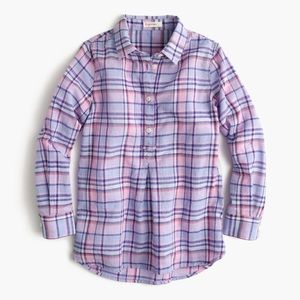 NWT Jcrew Crewcuts Girls pastel plaid shirt size 6