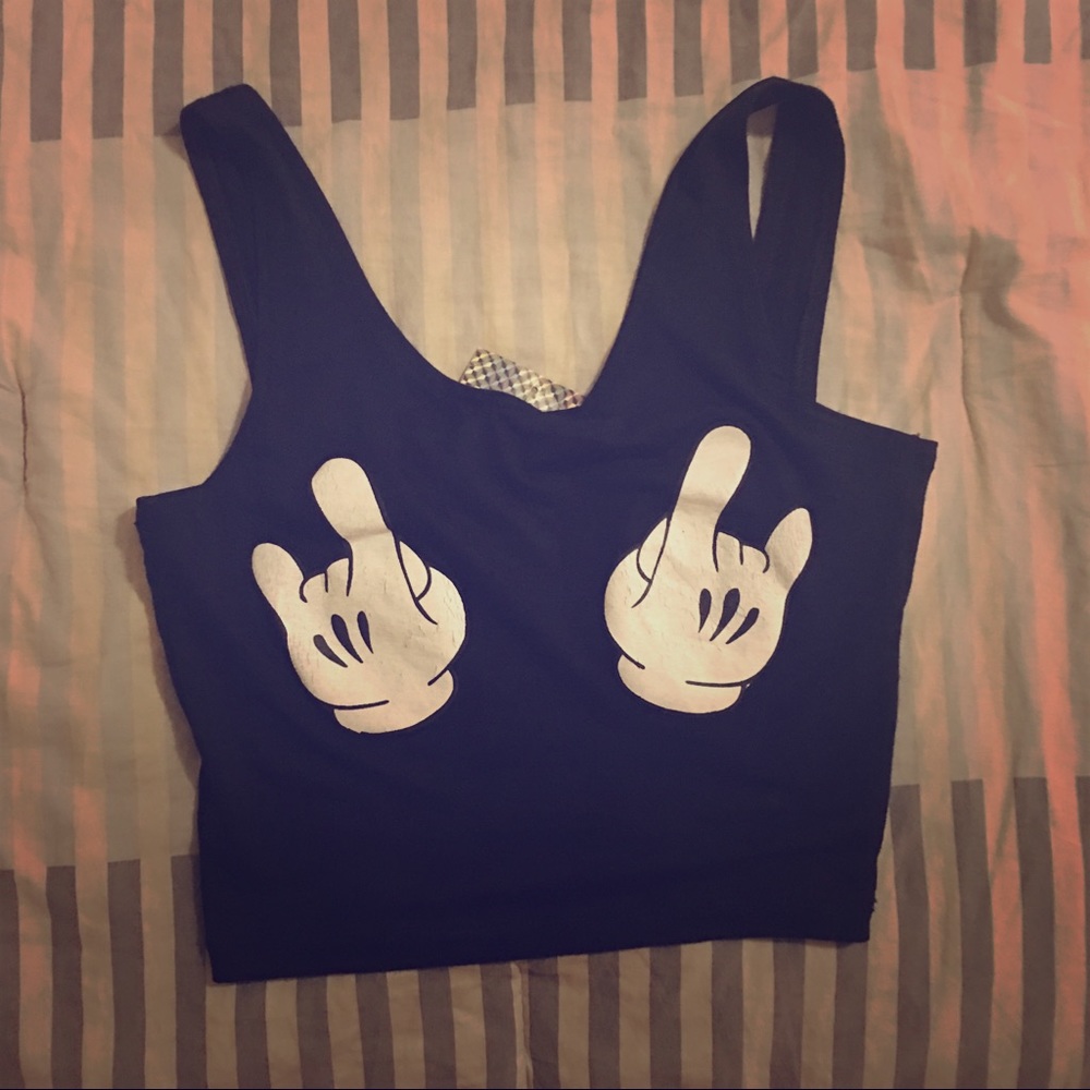 Mickey mouse hands crop top