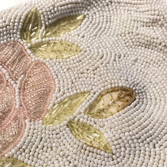 VINTAGE BAG BY JOSEF BEADED JAPAN FLORAL CLUTCH - Picture 9 of 16