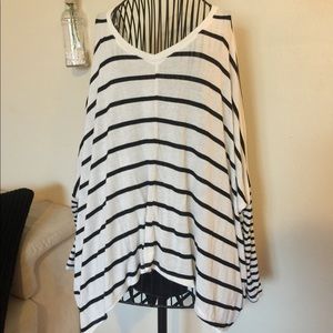 Black and white striped top