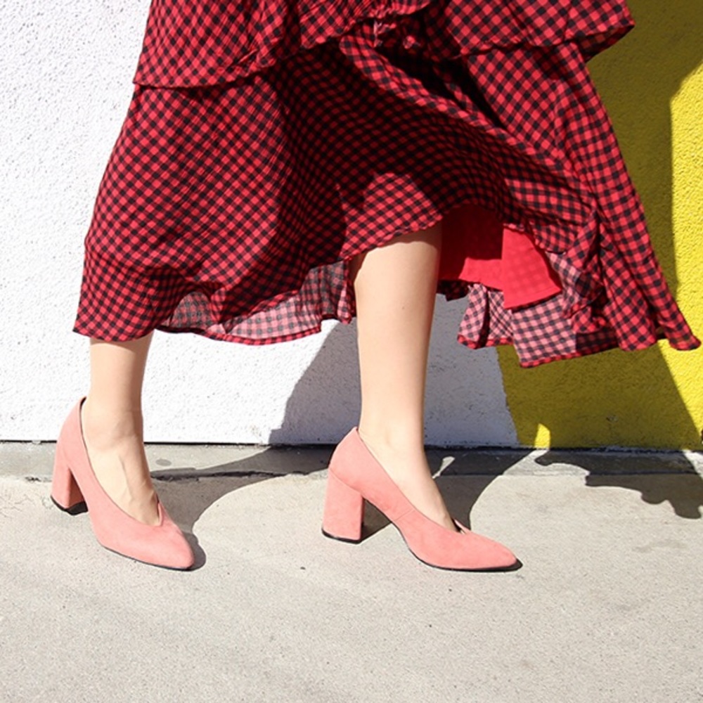 DUSTY ROSE SUEDE PUMPS