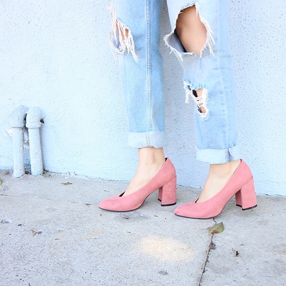 DUSTY ROSE SUEDE PUMPS - Picture 5 of 8
